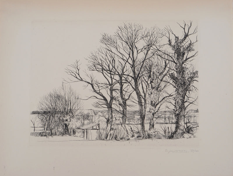 Eugène CORNEAU : Les vieux arbres, Gravure originale (vue générale) - Crédit photo : Galerie Art.Paris