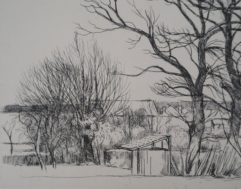 Eugène CORNEAU : Les vieux arbres, Gravure originale (photo de détail 4) - Crédit photo : Galerie Art.Paris