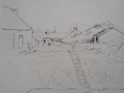 Lucien MAINSSIEUX : Cour de ferme berrichonne, Gravure originale (photo de détail 4) - Crédit photo : Galerie Art.Paris