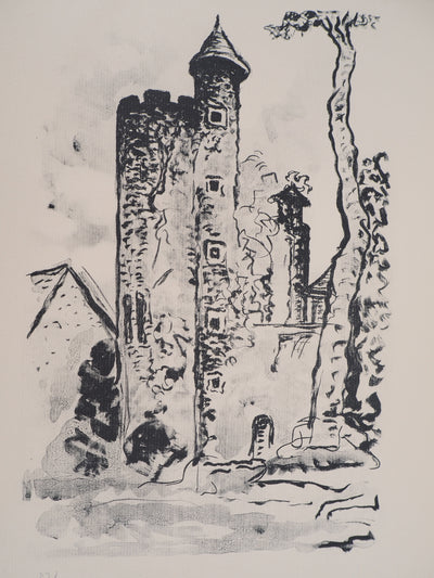 Lucien MAINSSIEUX : Le donjon médiéval, Lithographie originale (photo de détail 2) - Crédit photo : Galerie Art.Paris