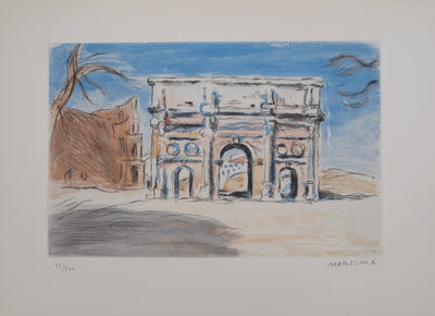 Lucien MAINSSIEUX : Rome, l'Arc de Constantin, Gravure originale (vue générale) - Crédit photo : Galerie Art.Paris