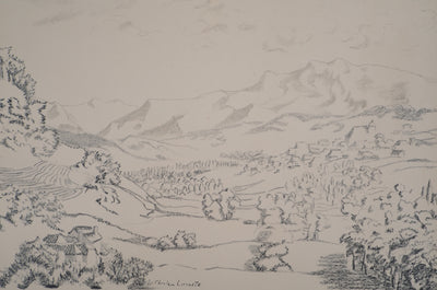 Charles LACOSTE : La vallée de Monein dans les Pyrénées, Lithographie originale (photo de détail 2) - Crédit photo : Galerie Art.Paris