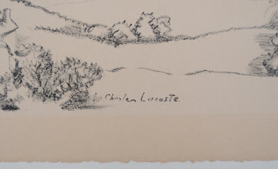 Charles LACOSTE : La vallée de Monein dans les Pyrénées, Lithographie originale (photo de détail 3) - Crédit photo : Galerie Art.Paris