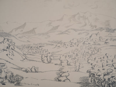 Charles LACOSTE : La vallée de Monein dans les Pyrénées, Lithographie originale (photo de détail 5) - Crédit photo : Galerie Art.Paris