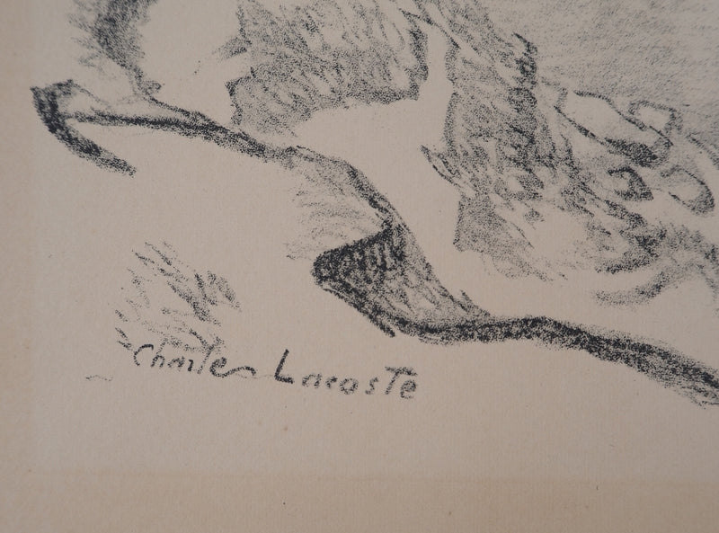 Charles LACOSTE : Plage en Gironde, Lithographie originale (photo de détail 4) - Crédit photo : Galerie Art.Paris