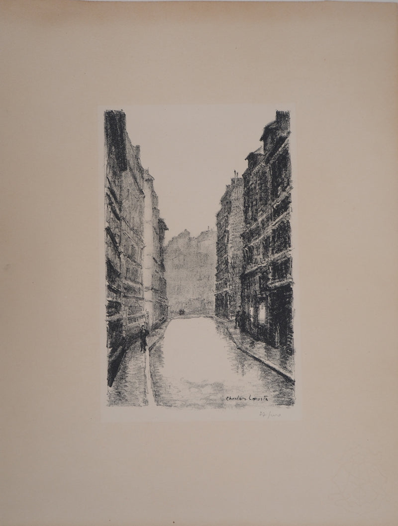 Charles LACOSTE : Vieux Paris, la Rue Bonaparte, Lithographie originale (vue générale) - Crédit photo : Galerie Art.Paris