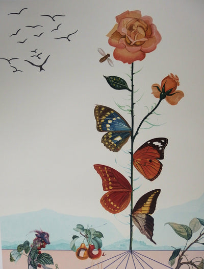 Salvador DALI : Flordali II - La rose papillon, Lithographie originale (photo de détail 5) - Crédit photo : Galerie Art.Paris