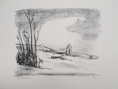 Maurice ASSELIN : Paysage : Campagne parisienne enneigée, Lithographie originale (photo de détail 5) - Crédit photo : Galerie Art.Paris