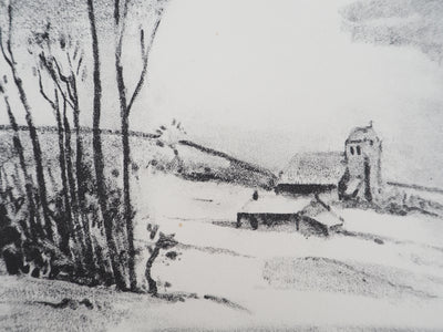 Maurice ASSELIN : Paysage : Campagne parisienne enneigée, Lithographie originale (photo de détail 4) - Crédit photo : Galerie Art.Paris