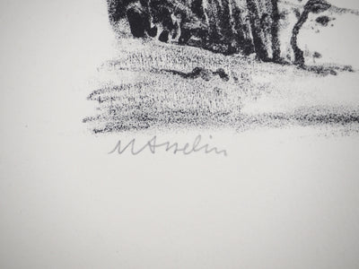 Maurice ASSELIN : Paysage : Campagne parisienne enneigée, Lithographie originale (photo de détail 2) - Crédit photo : Galerie Art.Paris