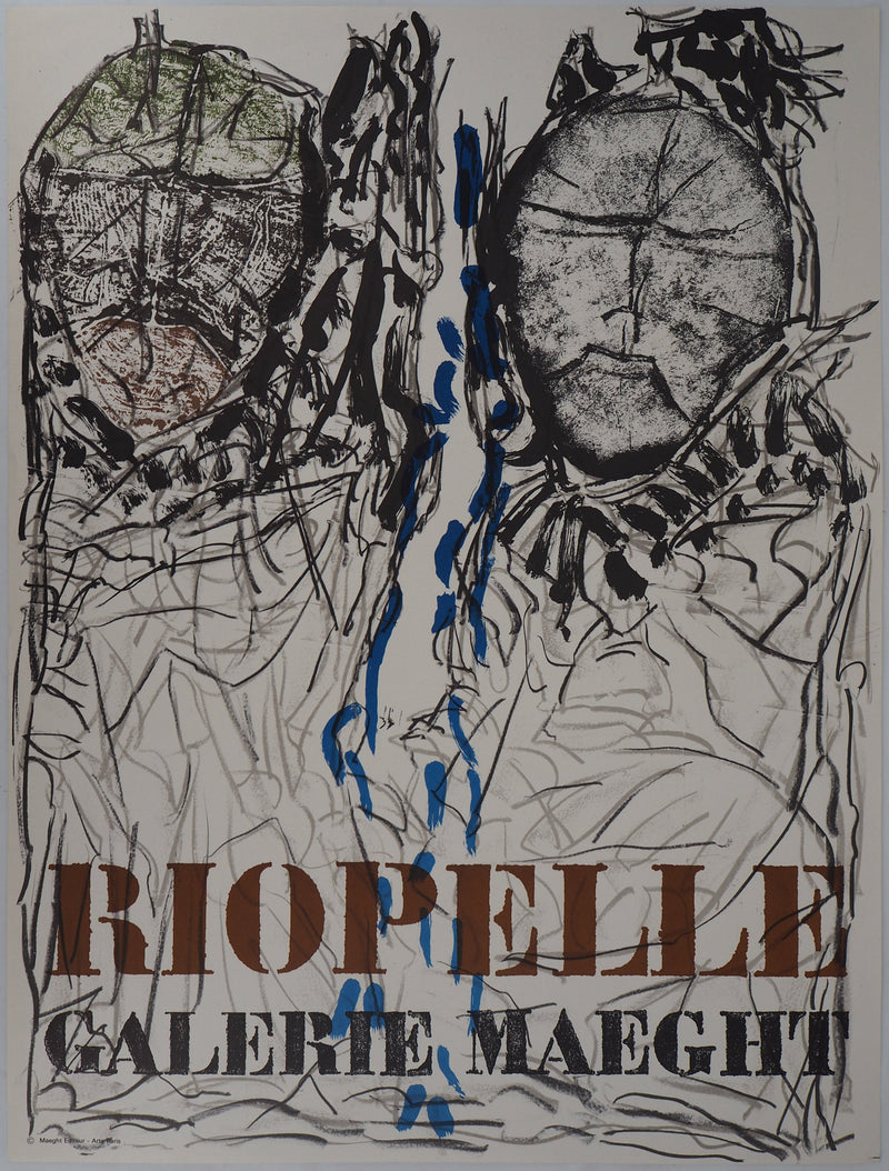 Jean-Paul RIOPELLE : Deux masques abstraits, Affiche originale (vue générale) - Crédit photo : Galerie Art.Paris