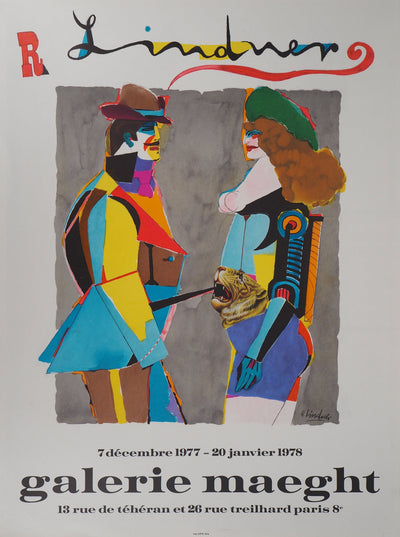 Richard LINDNER : Les amoureux, Affiche originale (vue générale) - Crédit photo : Galerie Art.Paris