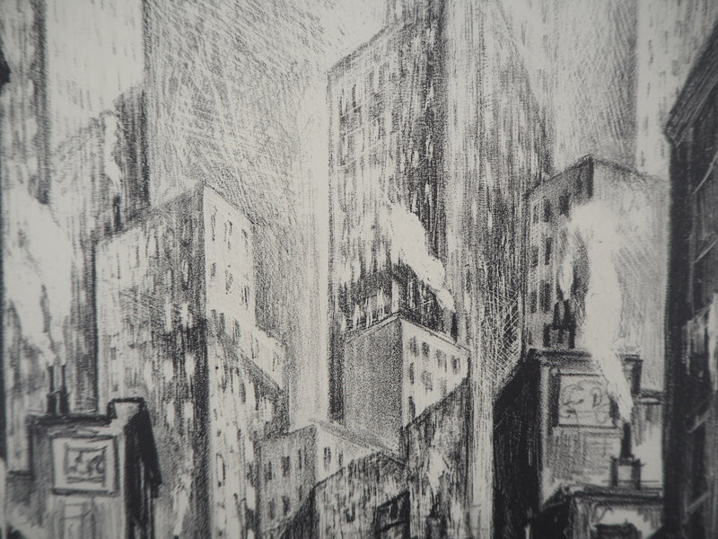 Adriaan LUBBERS : New York : Subway at Chatham square, Lithographie originale (photo de détail 6) - Crédit photo : Galerie Art.Paris