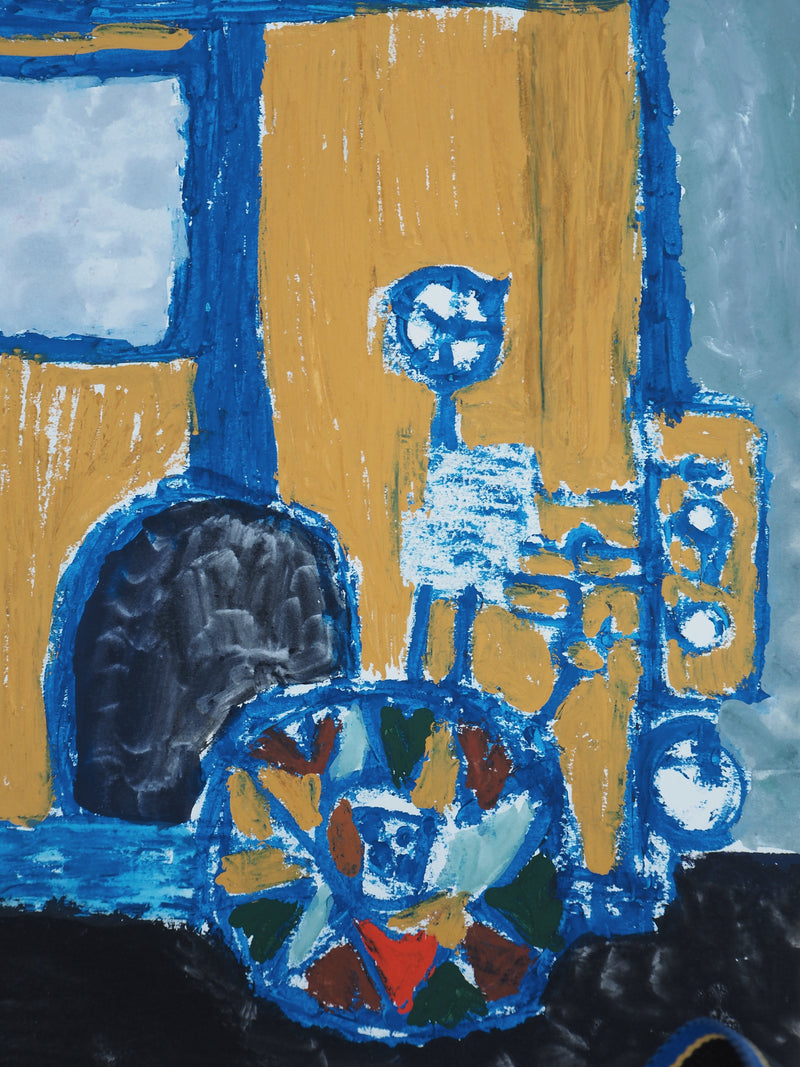 Jacques SOISSON : Autocar destroy et son conducteur, Gouache originale (photo de détail 3) - Crédit photo : Galerie Art.Paris