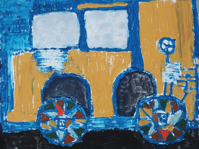 Jacques SOISSON : Autocar destroy et son conducteur, Gouache originale (photo de détail 5) - Crédit photo : Galerie Art.Paris