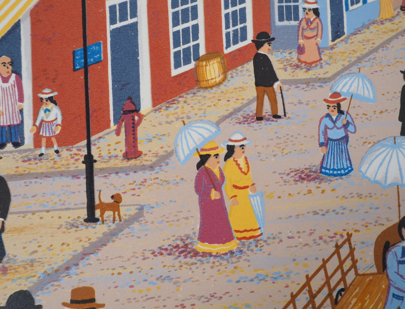 François FANCH LEDAN : Port de New-York, Lithographie originale (photo de détail 7) - Crédit photo : Galerie Art.Paris