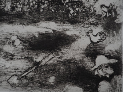Marc CHAGALL : Le Pot de terre et le Pot de fer, Gravure originale (photo de détail 3) - Crédit photo : Galerie Art.Paris