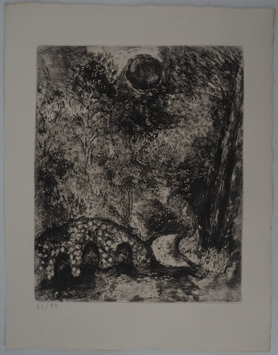 Marc CHAGALL : Le soleil et les grenouilles, Gravure originale (vue générale) - Crédit photo : Galerie Art.Paris