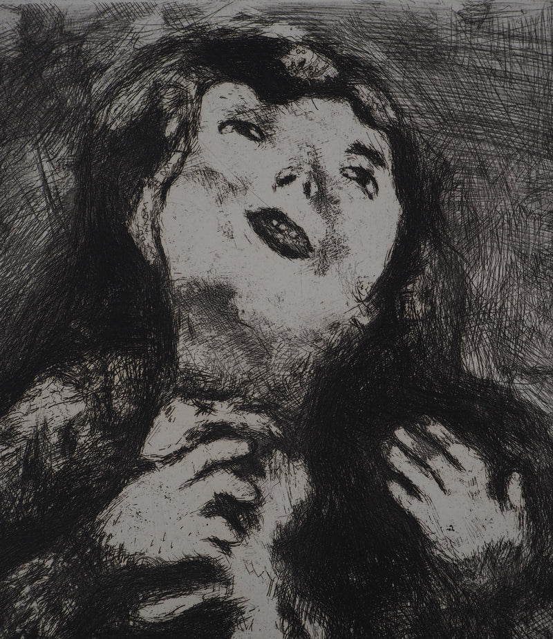 Marc CHAGALL : Le désespoir (La jeune veuve), Gravure originale (photo de détail 4) - Crédit photo : Galerie Art.Paris