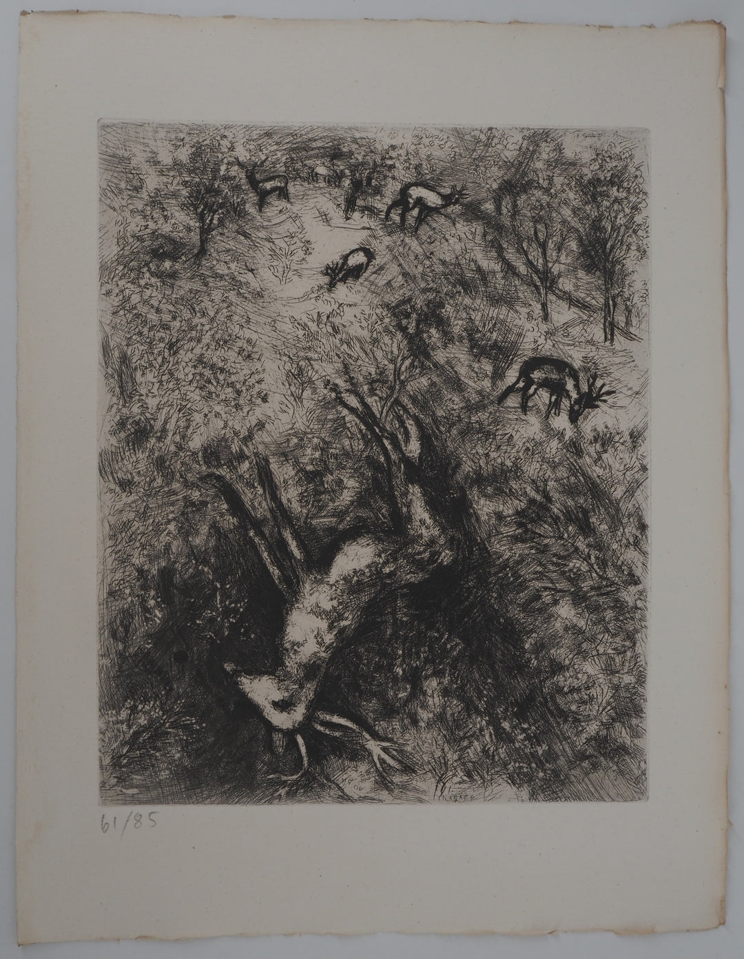 Marc CHAGALL: The Sick Deer, Original Engraving – art.paris