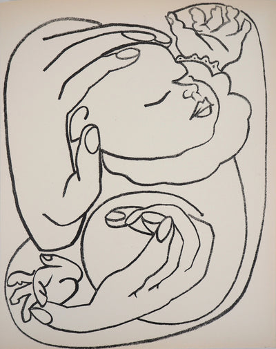 Françoise GILOT : Maternité, Lithographie originale (vue générale) - Crédit photo : Galerie Art.Paris