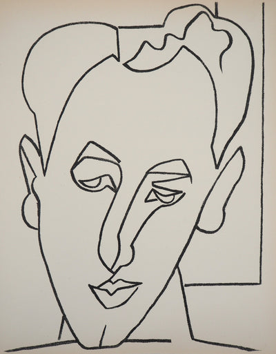 Françoise GILOT : Jeune homme amoureux, Lithographie originale (vue générale) - Crédit photo : Galerie Art.Paris