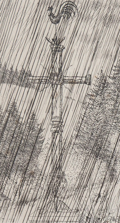 Jean-Emile LABOUREUR : Bretagne, Promenade au Calvaire, Gravure originale (photo de détail 4) - Crédit photo : Galerie Art.Paris