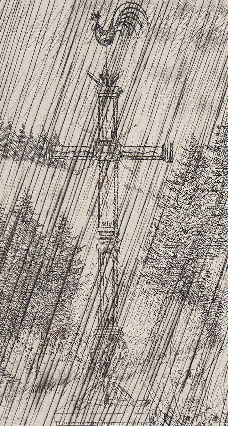 Jean-Emile LABOUREUR : Bretagne, Promenade au Calvaire, Gravure originale (photo de détail 4) - Crédit photo : Galerie Art.Paris