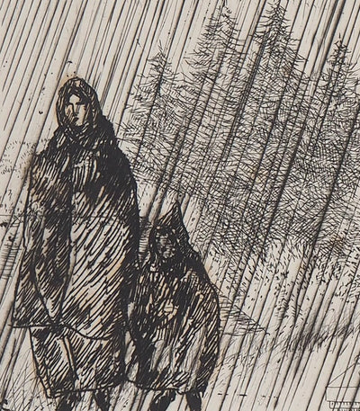 Jean-Emile LABOUREUR : Bretagne, Promenade au Calvaire, Gravure originale (photo de détail 5) - Crédit photo : Galerie Art.Paris