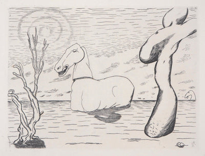 Roger VIEILLARD : Cheval surréaliste, Gravure originale (photo de détail 2) - Crédit photo : Galerie Art.Paris