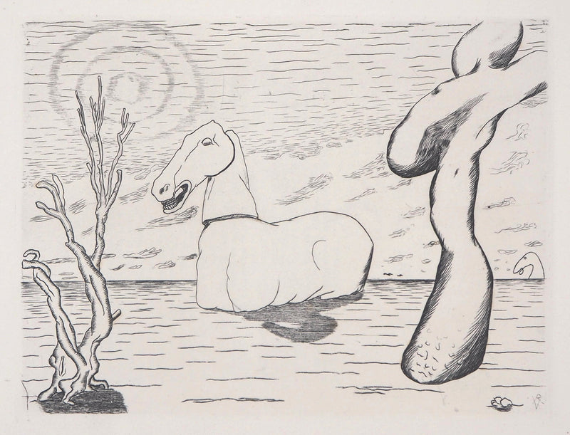 Roger VIEILLARD : Cheval surréaliste, Gravure originale (photo de détail 2) - Crédit photo : Galerie Art.Paris