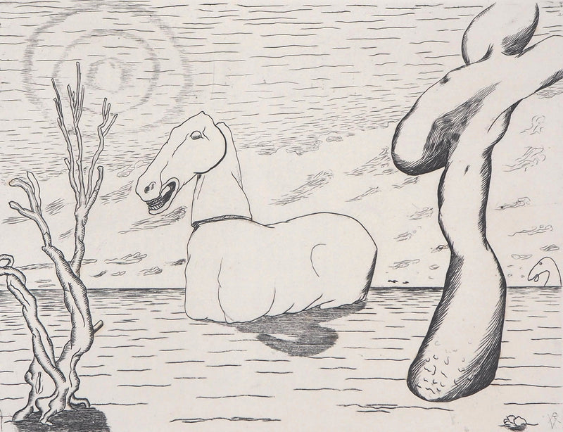 Roger VIEILLARD : Cheval surréaliste, Gravure originale (photo de détail 4) - Crédit photo : Galerie Art.Paris