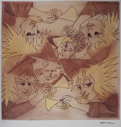 Jean MARAIS : Trompettistes, Lithographie originale (photo de détail 2) - Crédit photo : Galerie Art.Paris