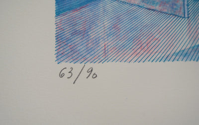 Pierre GARCIA-FONS : Intérieur surréaliste et jardin bleu, Lithographie originale (photo de détail 8) - Crédit photo : Galerie Art.Paris