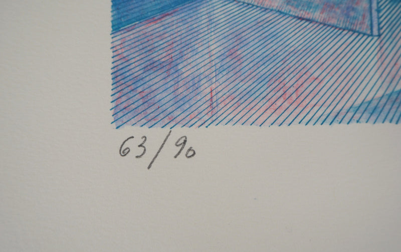 Pierre GARCIA-FONS : Intérieur surréaliste et jardin bleu, Lithographie originale (photo de détail 8) - Crédit photo : Galerie Art.Paris