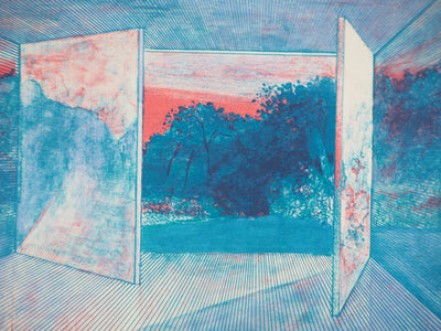 Pierre GARCIA-FONS : Intérieur surréaliste et jardin bleu, Lithographie originale (photo de détail 7) - Crédit photo : Galerie Art.Paris