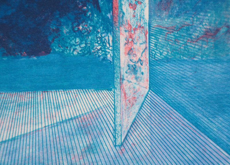 Pierre GARCIA-FONS : Intérieur surréaliste et jardin bleu, Lithographie originale (photo de détail 6) - Crédit photo : Galerie Art.Paris