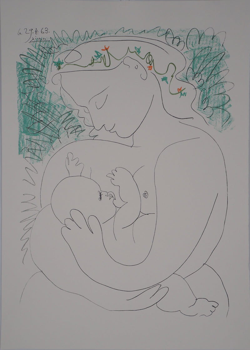 Pablo PICASSO : Maternité, grand modèle, Lithographie originale (vue générale) - Crédit photo : Galerie Art.Paris