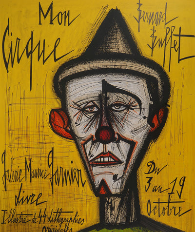 Bernard BUFFET : Mon Cirque, le clown, Affiche originale (photo de détail 3) - Crédit photo : Galerie Art.Paris