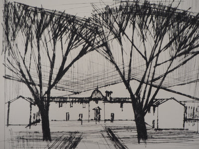 Bernard BUFFET : L'entrée du château, Gravure originale (photo de détail 3) - Crédit photo : Galerie Art.Paris