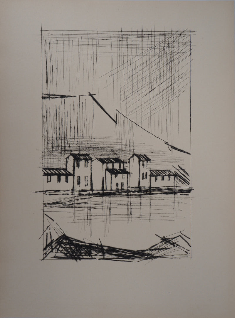 Bernard BUFFET : Côte amalfitaine (Naples), Gravure originale (vue générale) - Crédit photo : Galerie Art.Paris