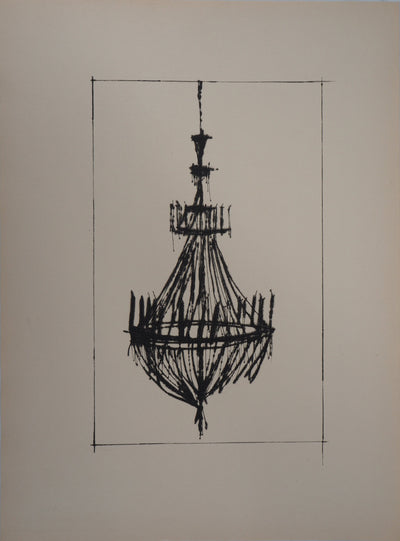 Bernard BUFFET : Le lustre, Gravure originale (vue générale) - Crédit photo : Galerie Art.Paris