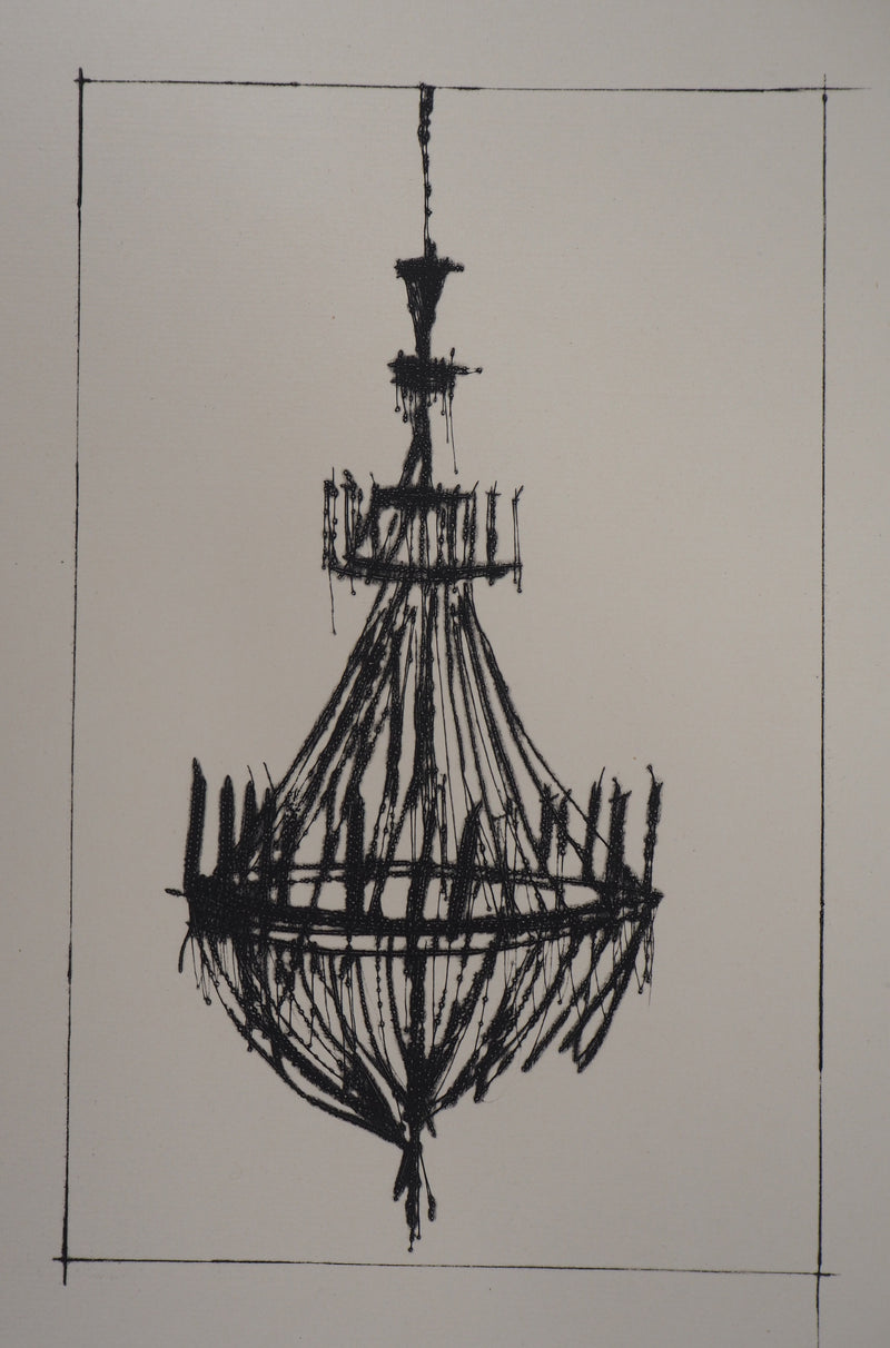 Bernard BUFFET : Le lustre, Gravure originale (photo de détail 2) - Crédit photo : Galerie Art.Paris