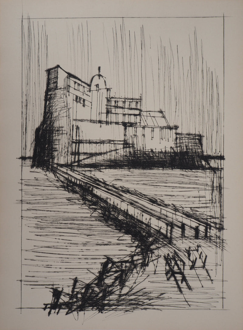 Bernard BUFFET : La Forteresse, Gravure originale (vue générale) - Crédit photo : Galerie Art.Paris