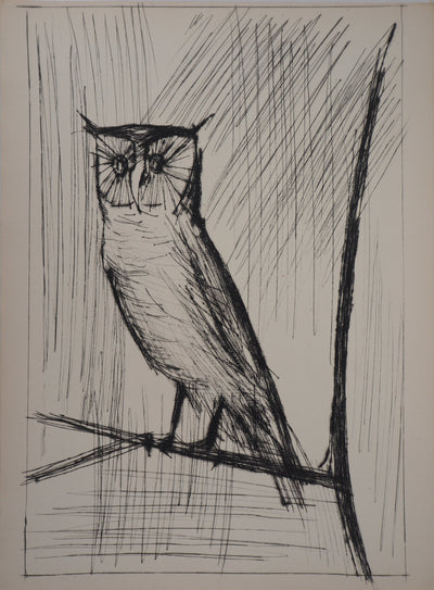 Bernard BUFFET : Le Hibou, Gravure originale (vue générale) - Crédit photo : Galerie Art.Paris