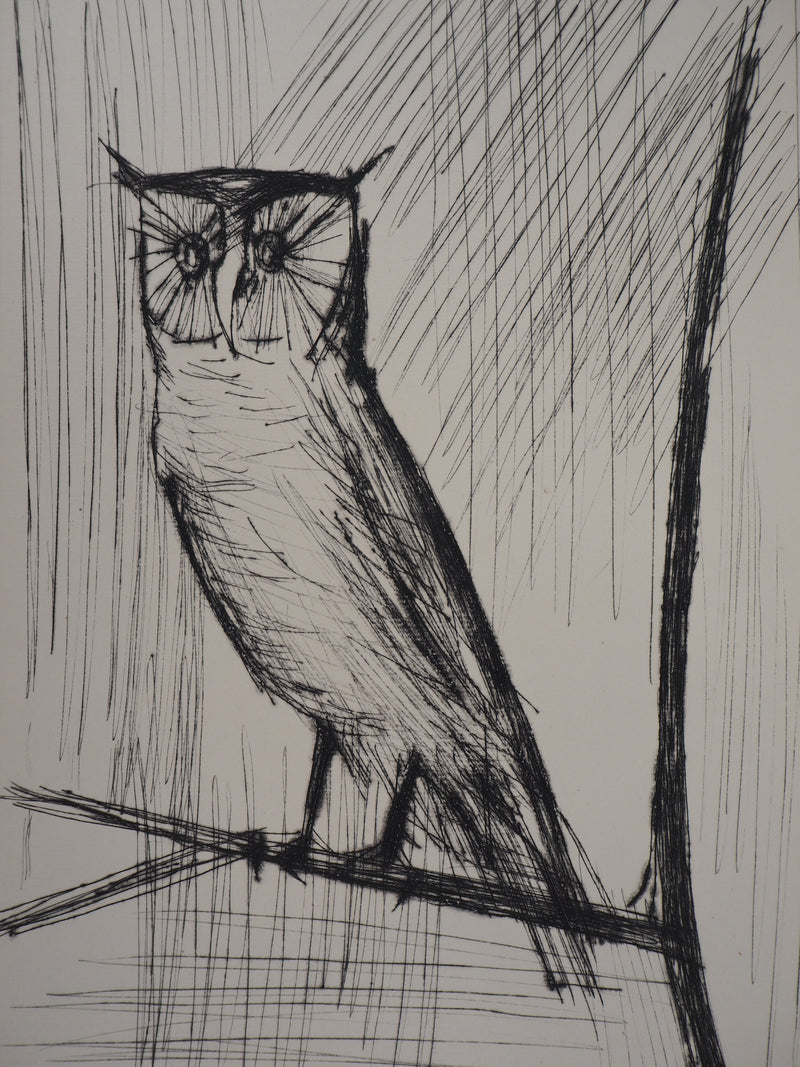 Bernard BUFFET : Le Hibou, Gravure originale (photo de détail 2) - Crédit photo : Galerie Art.Paris