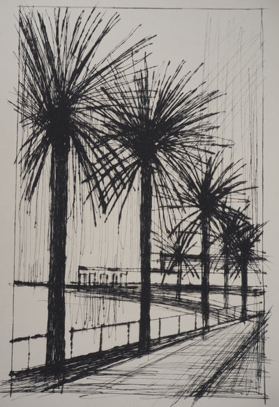 Bernard BUFFET : Palmiers le long de la plage, Gravure originale (photo de détail 2) - Crédit photo : Galerie Art.Paris