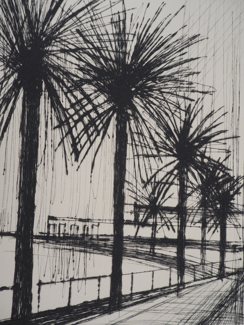 Bernard BUFFET : Palmiers le long de la plage, Gravure originale (photo de détail 3) - Crédit photo : Galerie Art.Paris