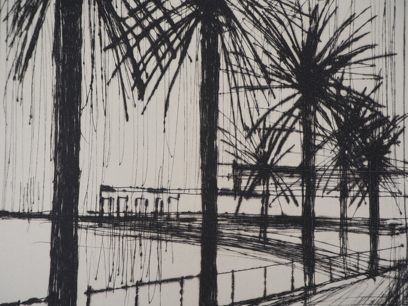 Bernard BUFFET : Palmiers le long de la plage, Gravure originale (photo de détail 4) - Crédit photo : Galerie Art.Paris