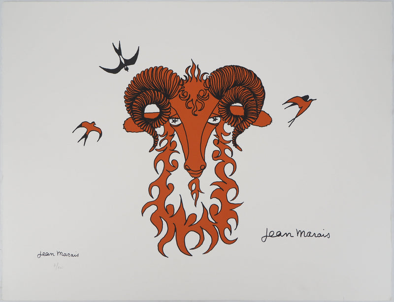 Jean MARAIS : Zodiaque, le Bélier, Lithographie originale (vue générale) - Crédit photo : Galerie Art.Paris